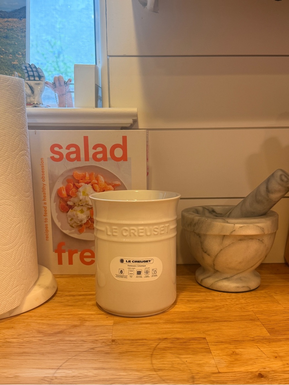 1L Le Creuset Cream Stoneware Utensil Crock - White